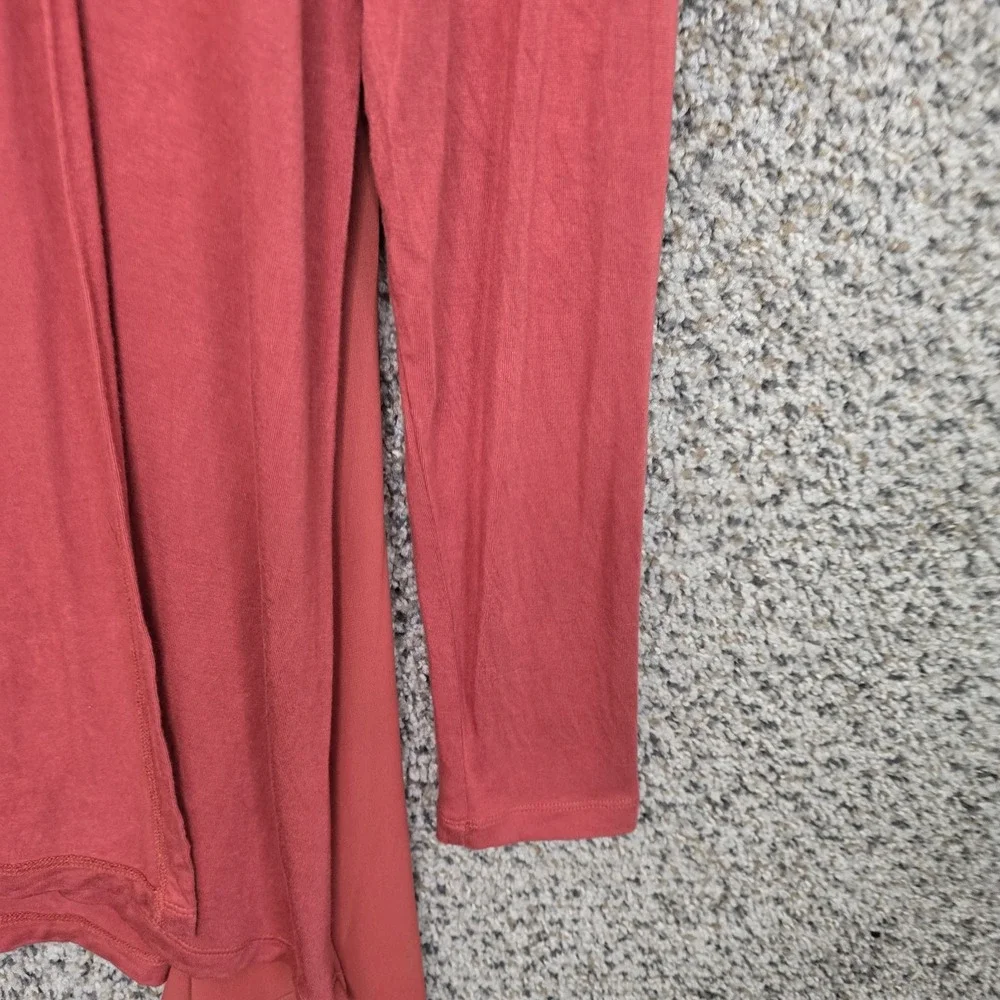 LOGO Lori Goldstein Cardigan Womens Medium Pink Open Front Stretch Casual Ladies